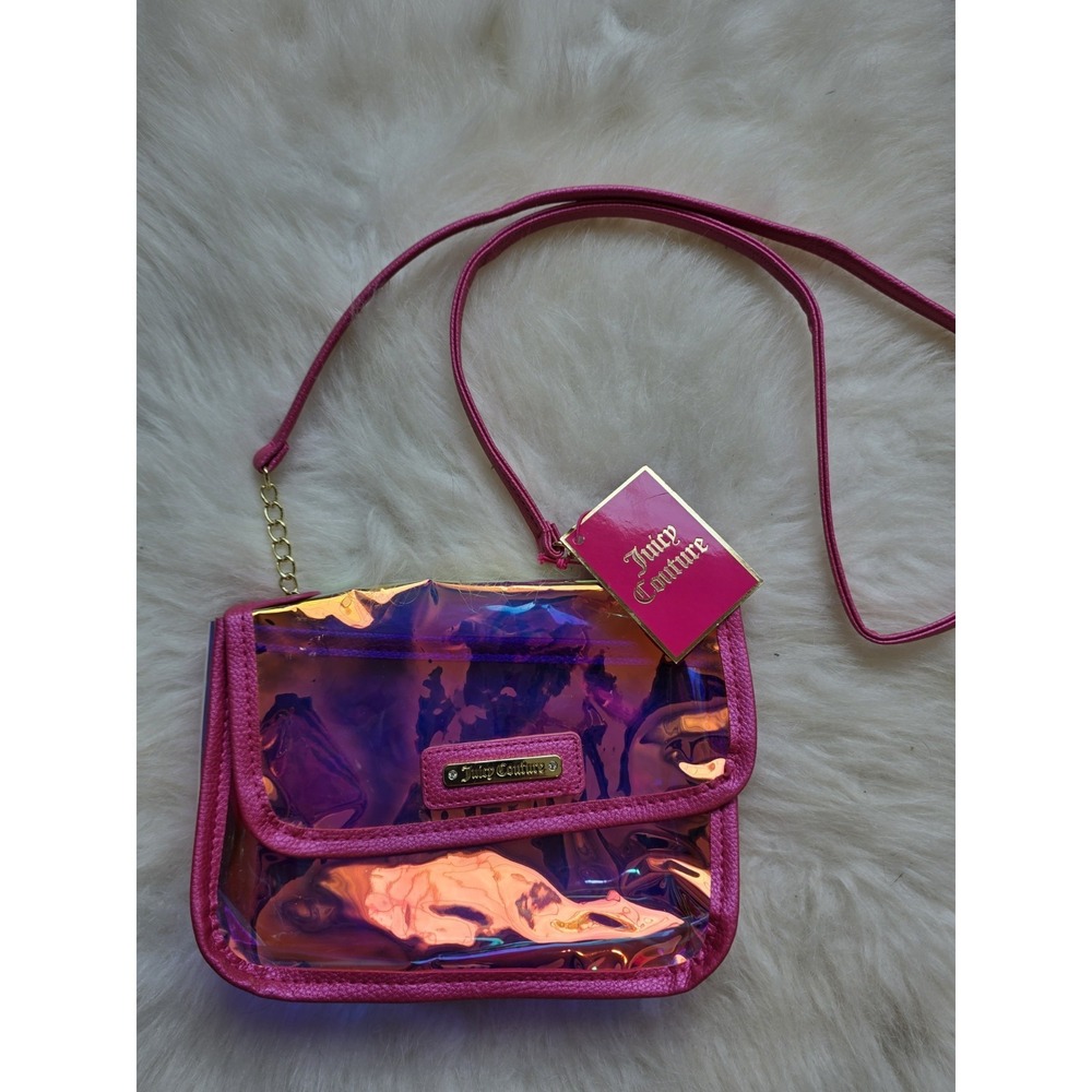 NWT-Juicy Couture pink iridescent small crossbody bag H-6", W-8" and D-3"